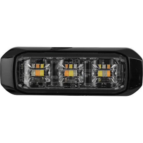 3 1/2 Inch Wide Angle Tri-Color LED Strobe Light, Amber/Green/Clear