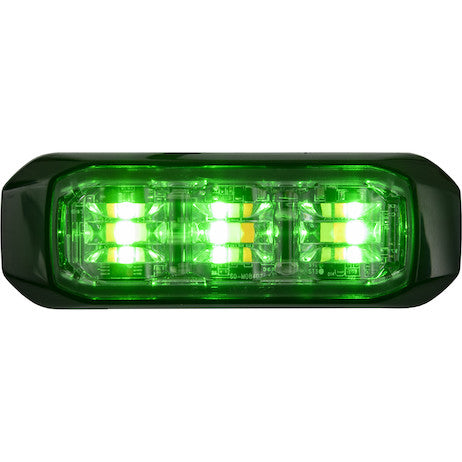 3 1/2 Inch Wide Angle Tri-Color LED Strobe Light, Amber/Green/Clear
