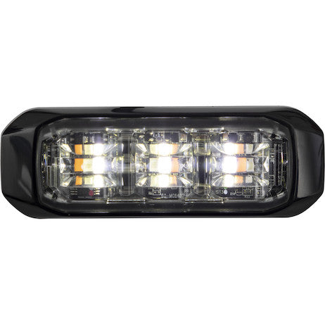 3 1/2 Inch Wide Angle Tri-Color LED Strobe Light, Amber/Green/Clear