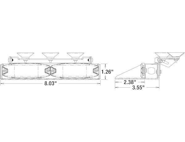 8 in. Amber/Clear Dashboard Light Bar With 8 LED's