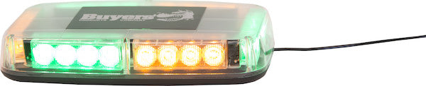 11 Inch Rectangular Multi-Mount Amber/Green LED Mini Light Bar
