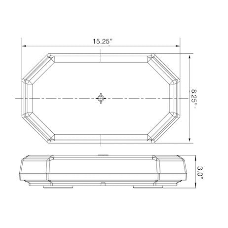 15 Inch Octagonal LED Mini Light Bar - Amber