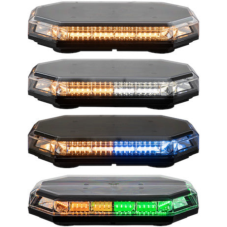 15 Inch Octagonal LED Mini Light Bar - Amber/Blue