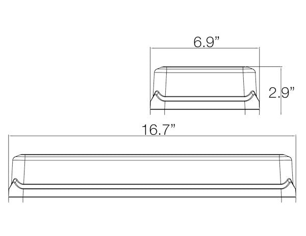 Rectangular 18 LED Mini Light Bar - Amber/Clear