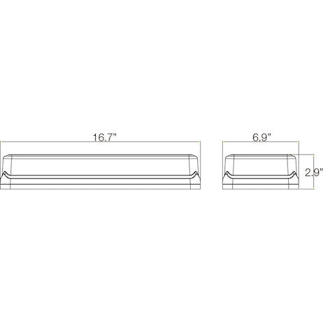 Rectangular 18 LED Mini Light Bar - Amber/Clear