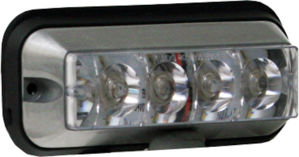 Raised 5 Inch Amber/Clear LED Strobe Light with 19 Flash Patterns