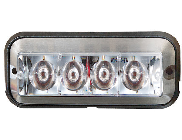 Raised 5 Inch Amber/Clear LED Strobe Light with 19 Flash Patterns