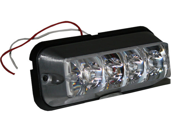 Raised 5 Inch Amber/Clear LED Strobe Light with 19 Flash Patterns