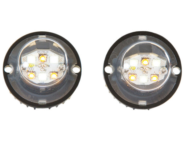 25 Foot Amber/Clear Bolt-On Hidden Strobe Kits With In-Line Flashers With 6 LED