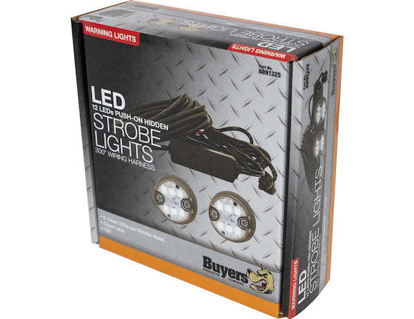 25 Foot Clear Push-On Hideaway Strobe Kit With In-Line Flashers With 6 LED