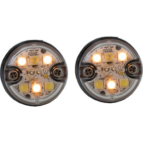 25 Foot Amber/Clear Push-On Hideaway Strobe Kit With In-Line Flashers With 6 LED