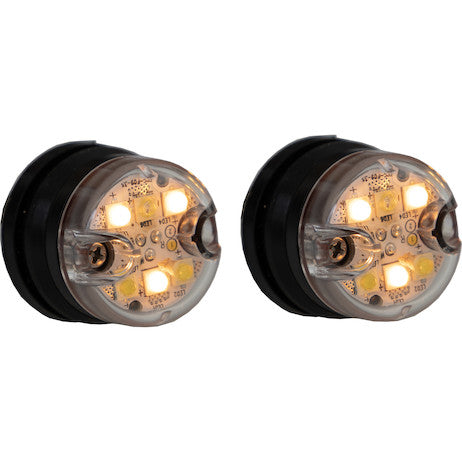 25 Foot Amber/Clear Push-On Hideaway Strobe Kit With In-Line Flashers With 6 LED