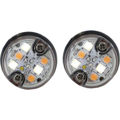 25 Foot Amber/Clear Push-On Hideaway Strobe Kit With In-Line Flashers With 6 LED
