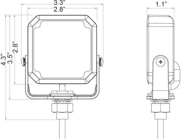 Post-Mounted 3 Inch Amber LED Strobe Light
