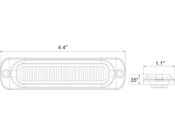 Red/Clear Dual Color Thin 4.5 Inch Wide LED Strobe Light
