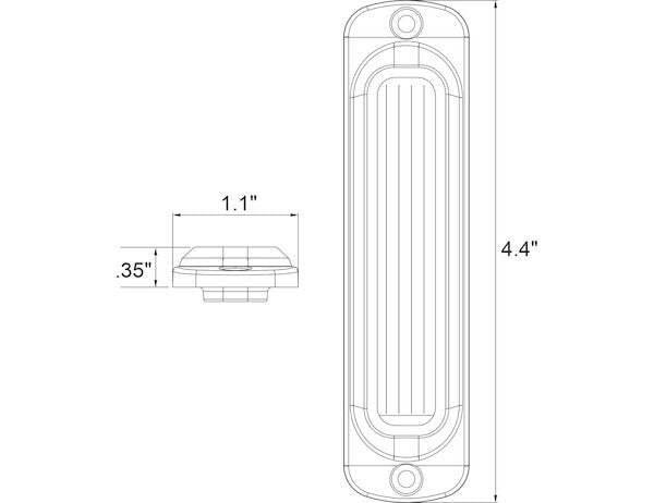 Thin 4.5 Inch Amber Vertical LED Strobe Light