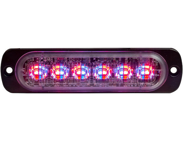 Red/Clear Dual Color Thin 4.5 Inch Wide LED Strobe Light