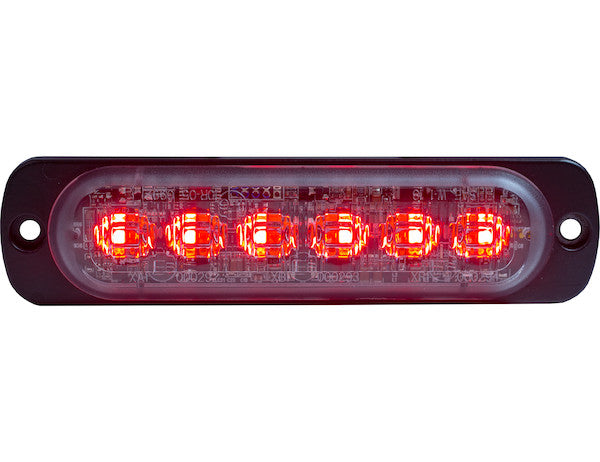 Red/Clear Dual Color Thin 4.5 Inch Wide LED Strobe Light