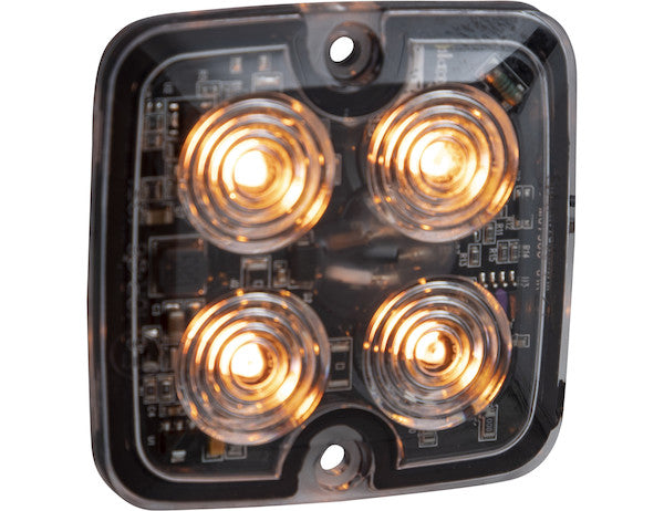 Ultra Thin Square 2 Inch LED Strobe Light - Amber
