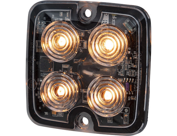 Ultra Thin Square 2 Inch LED Strobe Light - Amber