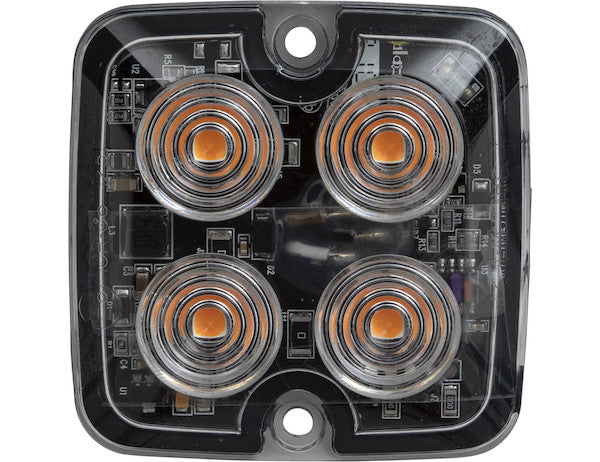Ultra Thin Square 2 Inch LED Strobe Light - Amber