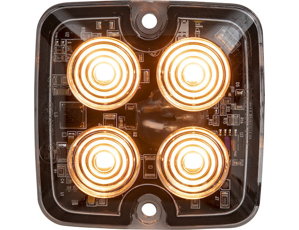 Ultra Thin Square 2 Inch LED Strobe Light - Amber