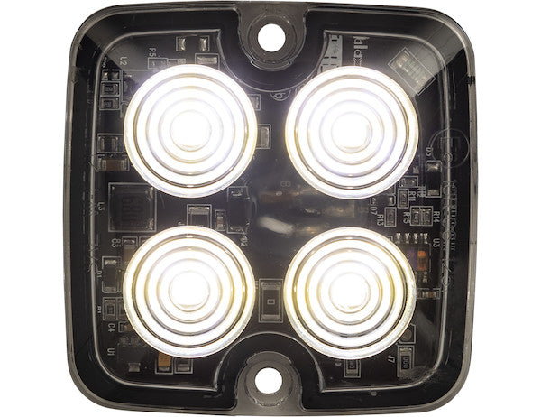 Ultra Thin Square 2 Inch LED Strobe Light - Amber