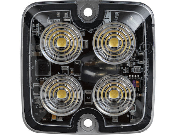 Ultra Thin Square 2 Inch LED Strobe Light - Amber