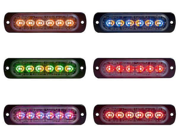 Red/Clear Dual Color Thin 4.5 Inch Wide LED Strobe Light