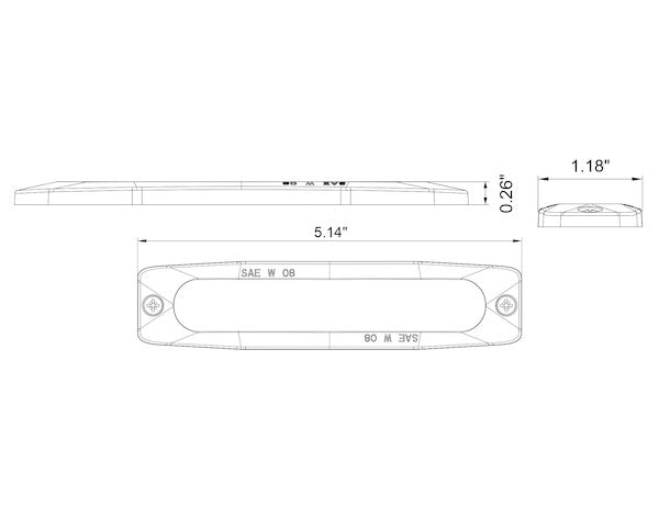 Ultra Thin 5 Inch Amber/Clear LED Strobe Light