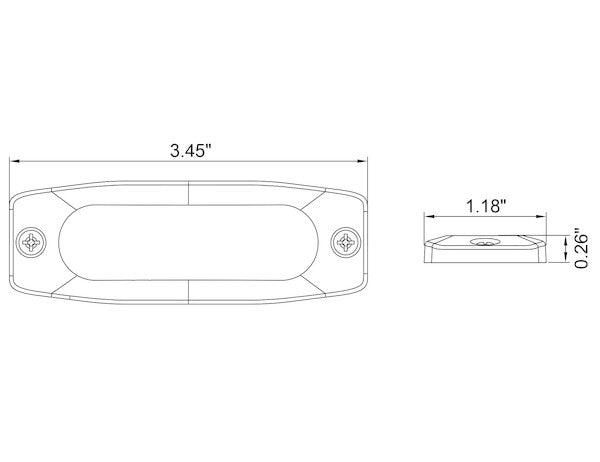 Ultra Thin 3.5 Inch Amber LED Strobe Light