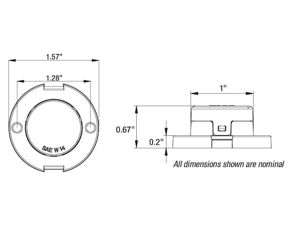 Amber Surface/Recess Mount Round LED Strobe Light