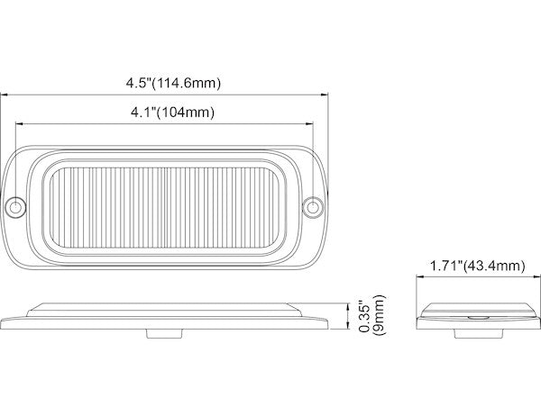 Thin Dual Row 4.5 Inch Clear LED Strobe Light