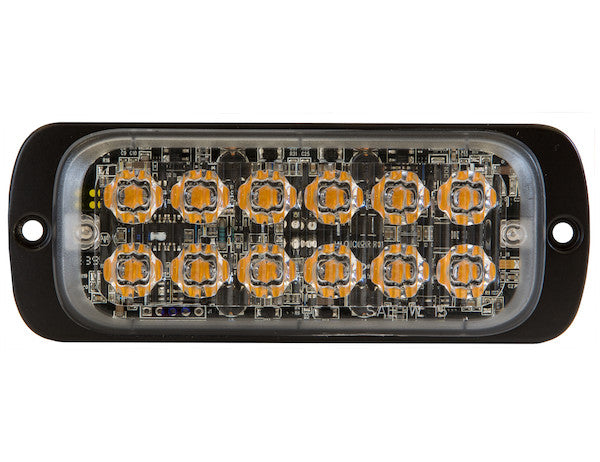 Thin Dual Row 4.5 Inch Amber/Clear LED Strobe Light