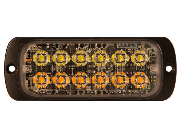 Thin Dual Row 4.5 Inch Amber/Clear LED Strobe Light