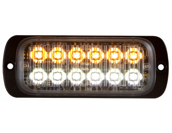 Thin Dual Row 4.5 Inch Amber/Clear LED Strobe Light