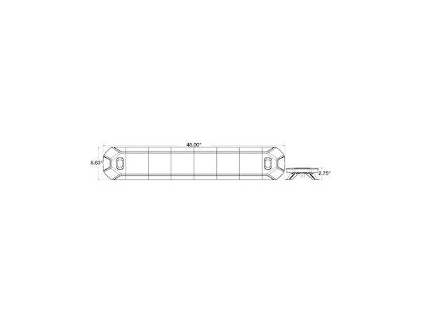 48 Inch Amber LED Light Bar with Wireless Controller