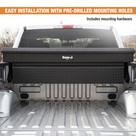 23x20x71 Inch Textured Matte Black Diamond Tread Aluminum Crossover Truck Tool Box 