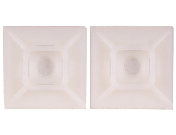 1-inch White Mounting Base for Cable Zip Ties With Adhesive (100-Pack)