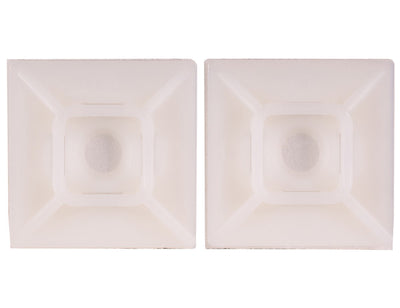 1-inch White Mounting Base for Cable Zip Ties With Adhesive (100-Pack)
