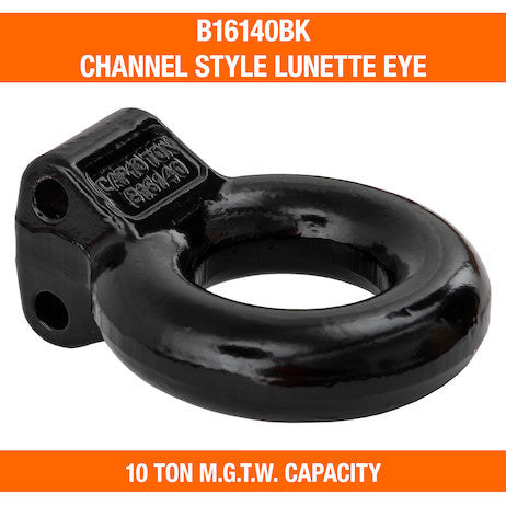 Black 10-Ton Forged Steel Tow Eye 3 Inch I.D.