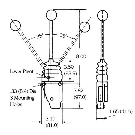 B206301003 - Single Axis Remote Valve Control With Center and End Detents