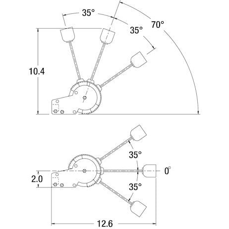Single Axis Remote Valve Control Center Locking With 70?? Offset Handle