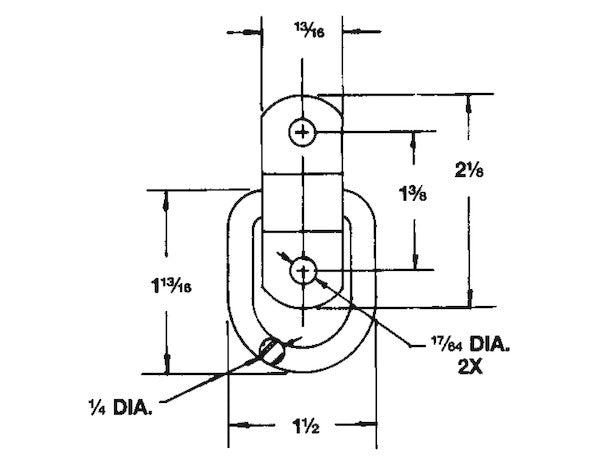 1/4 Inch Rope Ring With 2-Hole Mounting Bracket Zinc Plated