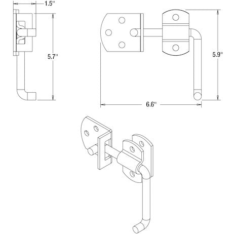 Plain Straight Side Security Latch Set