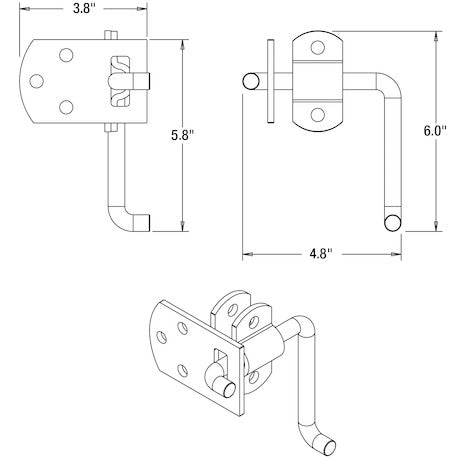 B2589BZ - Zinc Corner Security Latch Set