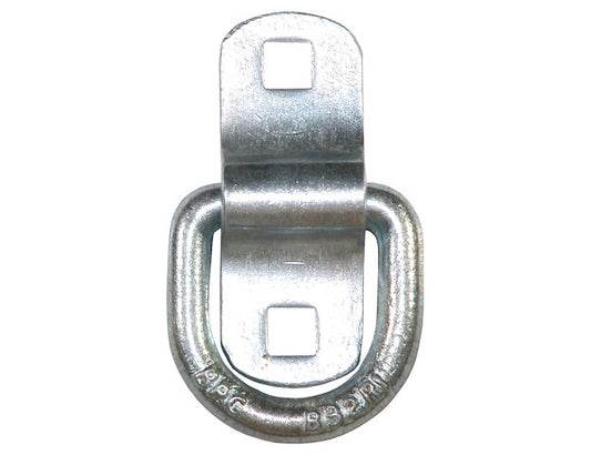3/8 Inch Forged D-Ring With Surface Mounted 2-Hole Mounting Bracket Zinc Plated 
