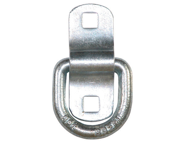 B32F - 3/8 Inch Forged D-Ring With Surface Mounted 2-Hole Mounting Bracket Zinc Plated