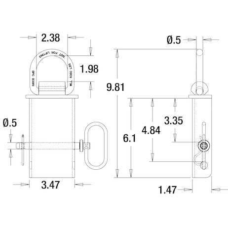 1/2 Inch Forged Stake Pocket D-Ring With 2-1/2 Inch I.D.