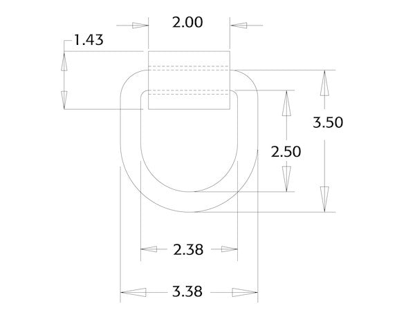Domestically Forged 1/2 Inch Forged D-Ring With Weld-On Mounting Bracket
